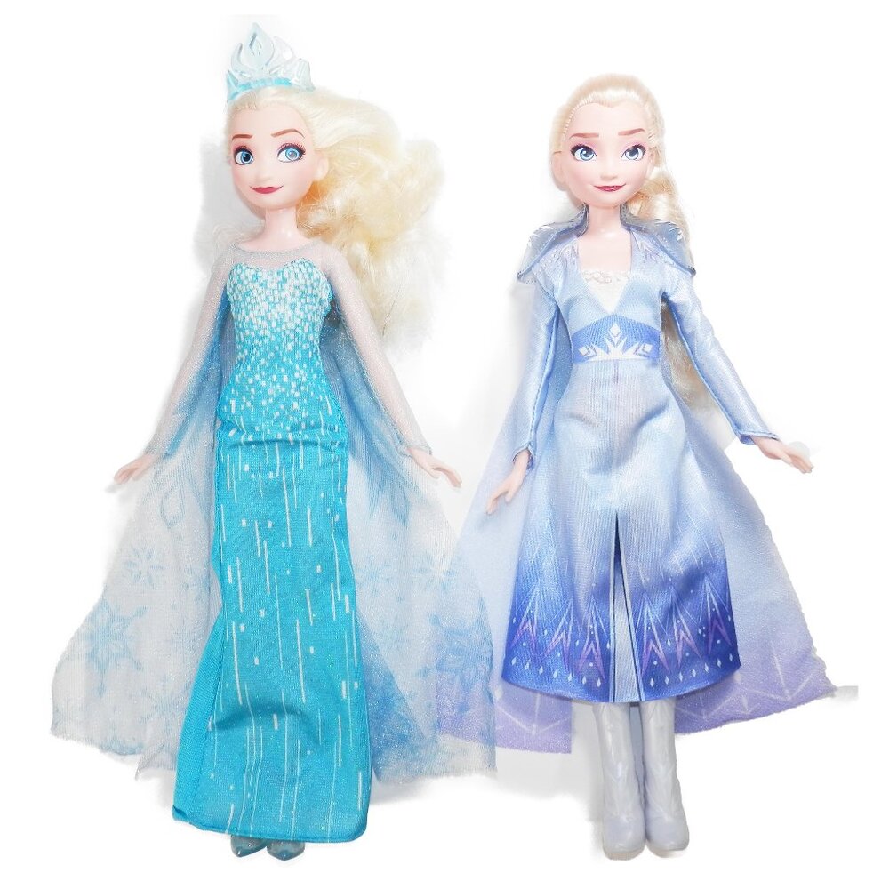 2019 Hasbro Disney Frozen 1 & Frozen 2 Classic Elsa Dolls W/ Shoes & Dresses